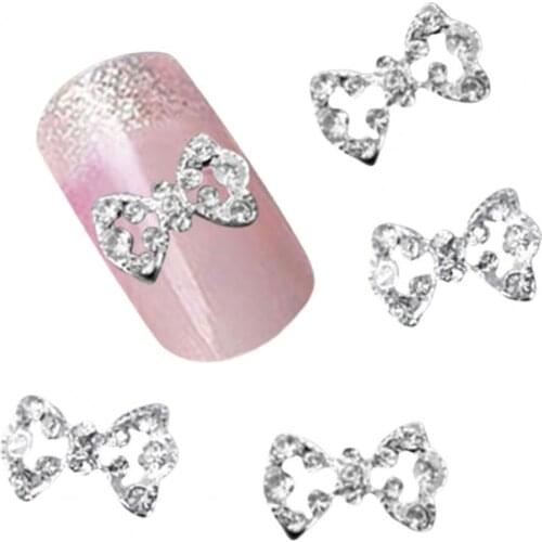 10Pcs Fashion DIY Nail Art Stickers Art Graceful Mini Alloy Rhinestone Nail Art Manicure Sticker Decoration