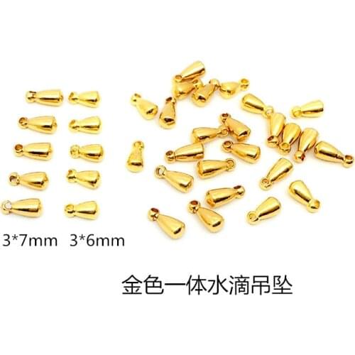 20Pcs/Lot 316L Stainless Steel 3x6mm 3x7mm Water Drop End Beads for DIY Extender Chain Pendant Jewelry Making Findings Crafts