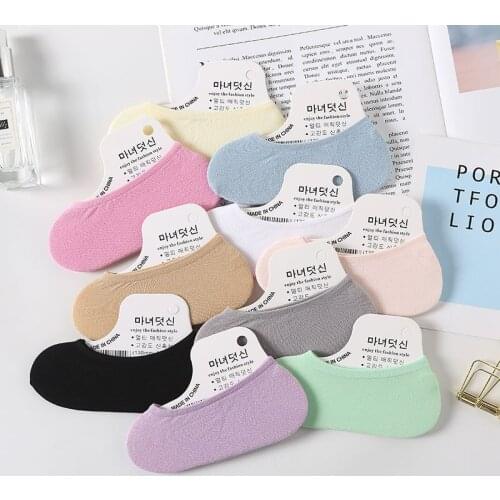 5 Pairs Spring Summer Female Socks Japanese Lovely Personality Heel Embroidered Lovers Solid Cotton Ankle Socks