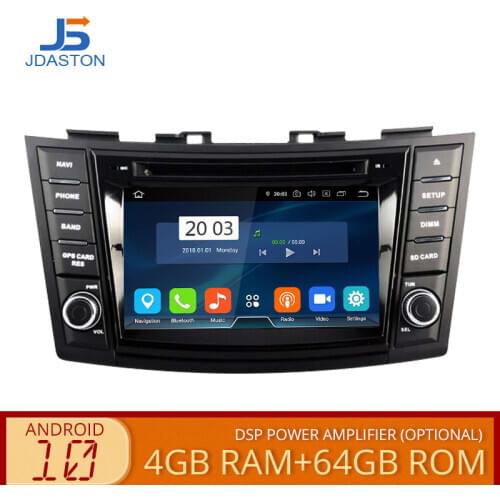 JDASTON 2 DIN Android 10 Car DVD Player For SUZUKI SWIFT 2011 2012 2013 2014 2015 Multimedia GPS Radio Stereo 4G+64G Octa Cores