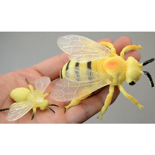 Free shipping Plastic material Micro artificial Bee model DIY accessories recognize animal 10pcs/ a lot FT009