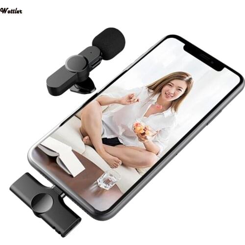 Plug Play Wireless Lavalier Microphone Portable Video Record Mini Mic for IPhone Android Live Broadcast Gaming Phone Microfonoe