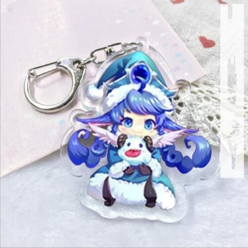 League of New Legends riven Acrylic keychain LOL LUX Fae Sorceress lulu Sona Buvelle Pendants Keyring Cosplay Llavero Chaveiro