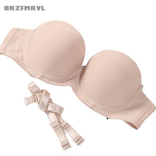 Thick Sexy push up bra strapless pushup suppport bra seamless pushup brassiere underwire double gather breast bra for women bra