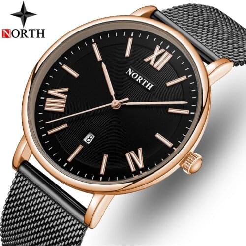NORTH Watch Men Top Luxury Brand Mesh Steel Strap Waterproof Casual Men’s Watches Fashion Quartz Watch Male Relogio Masculino