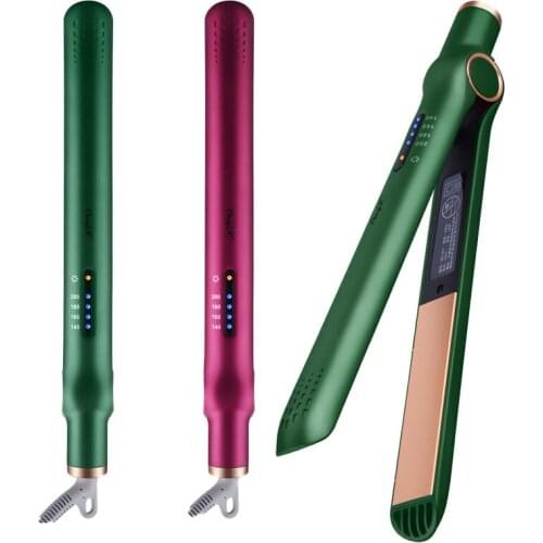 CkeyiN 2 In 1 Hair Straightener Waver Curler Curling Iron Corrugated Led Display Hair Iron Crimper Styling Hair Curler Styer