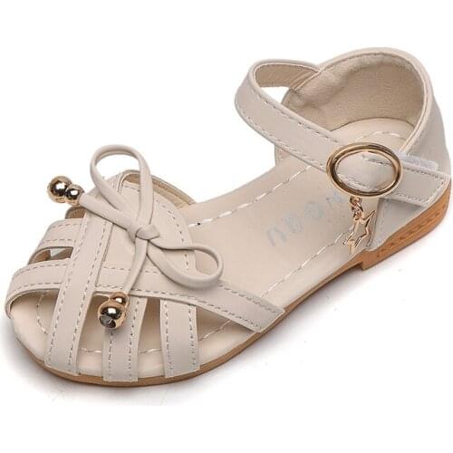 Kids Sandals Girls Sandals Children Summer Shoes 2021 New Hot Cut-outs Princess Sweet Soft Leather Sandals With Bowtie Bow