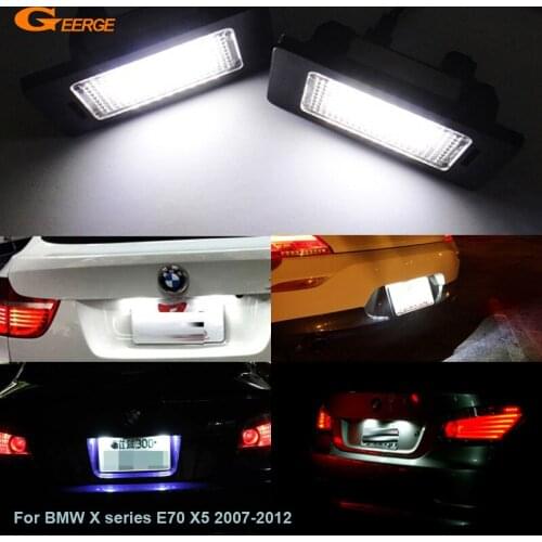 For BMW X series E70 X5 2007-2012 Excellent Ultra bright Led License plate lamp light No OBC error car Accessories