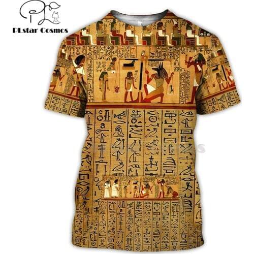 PLstar Cosmos Egyptian God Eye of Egypt Pharaoh Anubis face 3d t shirts tees hip hop short sleeve summer t-shirt men for women