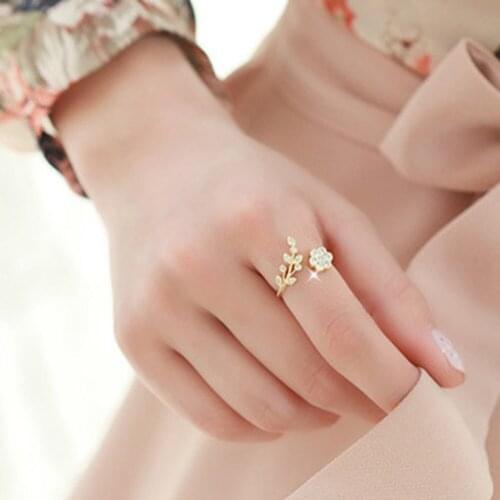 Hot Fashion Gold And Silver Color Twisted Flowers Open Rings For DIY Birthday Gift Party Jewelry Rings