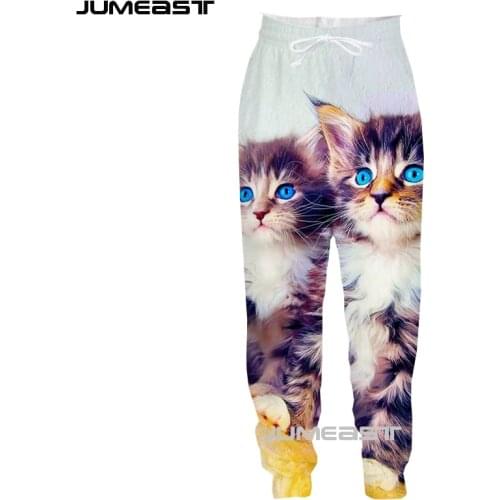 Jumeast Brand Men/Women 3D Printed Anime Animal Cat Casual Long Pants Sport Pullover Length Sweatpants Fashion Trousers