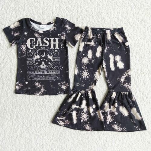 Baby Clothing Sets Summer Baby Girs Clothes Infant Black Tie Dye Girls Clothes Tops +Pants 2pcs Outfits Kids Clothes Set 0-24M