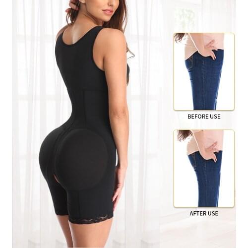Shapewear Women Full Body Shaper Slimming Bodysuit Open Crotch Corset Waist Trainer Shaping Underwear Zip Strap Postpartum Panty