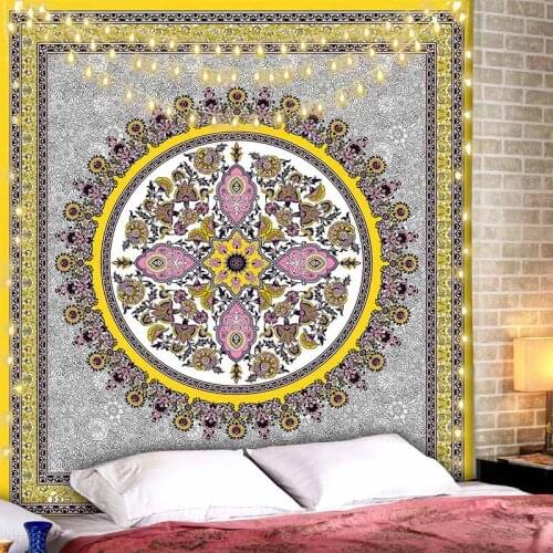 Mandala Gobelin Floral Tapestry Hanging Room Decor Large Wall Tapestry Hippie Witchcraft Bohemian Tapestry Aesthetic Wall Carpet
