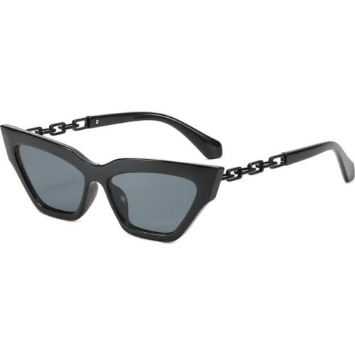 2021 new cat eye sunglasses women fashion style shopping shooting sunglasses metal chain men and women glasses UV400