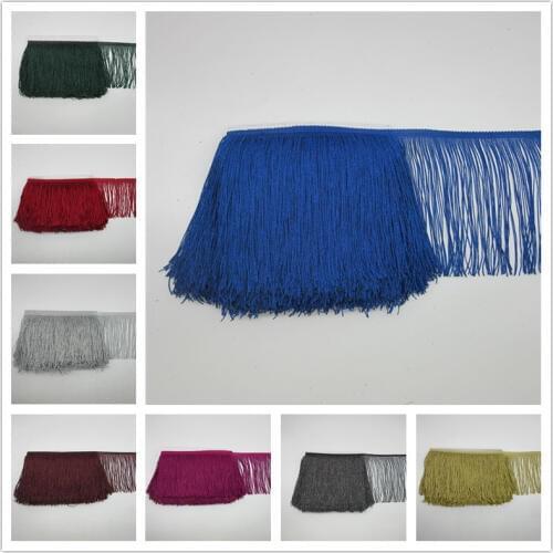 Wholesale 10 Meters Polyester Lace Tassel Fringe Lace Trim Ribbon Sew Latin Dress Stage Garment Curtain Accessories 15cm Width