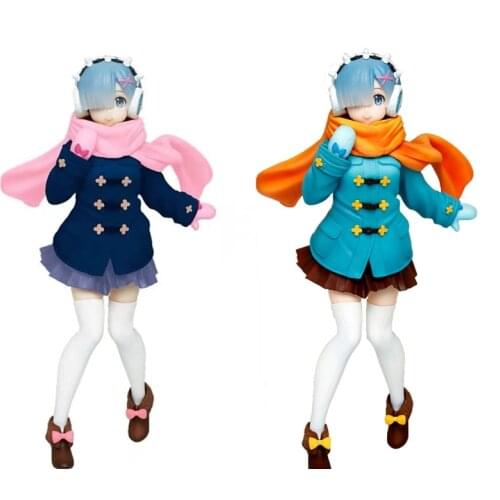 Original Taito Rem Winter Clothes Action Figure Model Anime Figurals Brinquedos