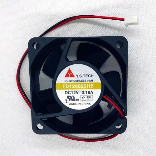 Original Y.S.TECH FD126025HB-N 6025 DC 12V 0.18A 60*60*25MM 2-wires cooling fan