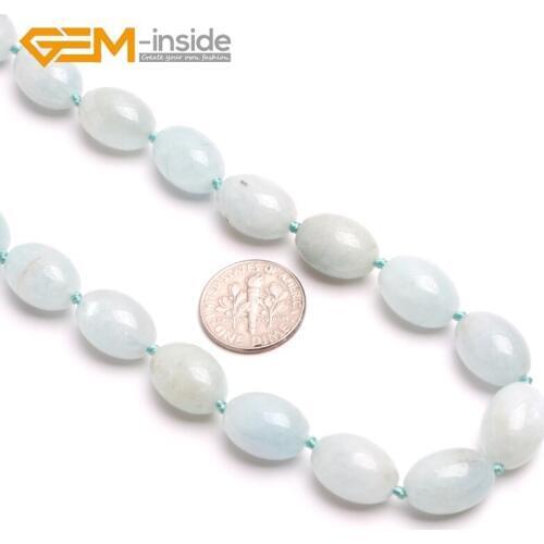 10X14MM GEM-inside Oval Aquamarin e Necklace DIY Necklace Symbol Of Serenity, Bravery And Wisdom Birthstone Of March Gift