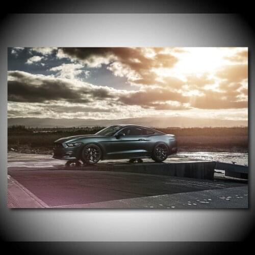 Ford Mustang GT Muscle Car Vehicle Sky Clouds Wallpaper Posters and Prints Wall Art Canvas Paintings For Living Room Decor