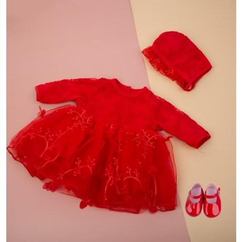 Fashion Brand New Reborn Baby Doll Dress Accompany PU Shoes Headwear Fit For 24 Inch Dolls Accessories Dress Up Doll Gift