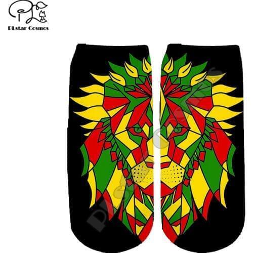 PLstar Cosmos Drop Shipping NewFashion Bob Marley Raggae HipHop Cotton socks Funny Harajuku 3DPrint Unisex Short Ankle Socks S-3