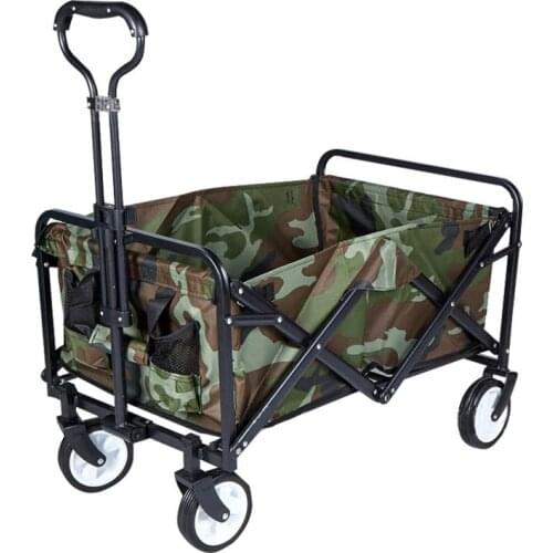 Outdoor Camping Portable folding cart for Picnic Adjustable Trolley Pull-Cart Shopping Cart Luggage folding wagon