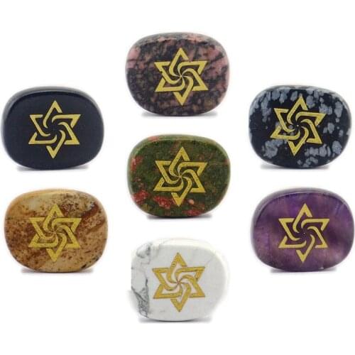 Natural Gem Bronzing Raelian symbol sign Alphabet Beads Crystals black agate White turquoise Opal Alabaster Amethysts Jewelry