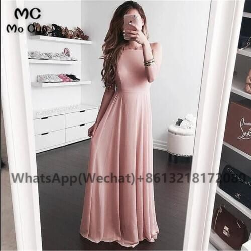 Simple 2021 Blush Pink Bridesmaid Dress Long Chiffon Wedding Party Dress Sleeveless Women Bridesmaid Dress Custom Made