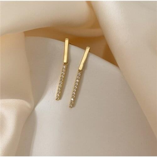 Liemjee Sterling Silver Simple Zircon Earrings All-Match Fashion Jewelry For Women Feature Namour Charm Gift All Seasons