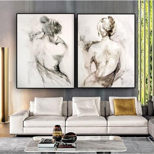 Nordic Home Canvas Picture Abstract Black and White Sexy Nude Female Paintings Murals Scandinavian Decor Room Photo Print Poster