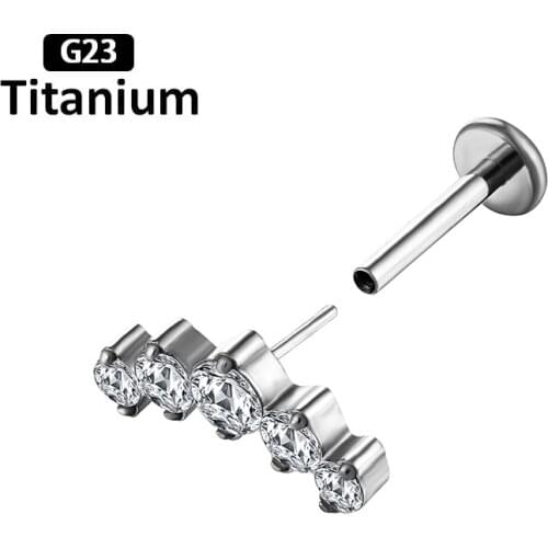 1PS G23 TItanium Lip push pin and ear pin dual-purpose pin series body piercing jewelry