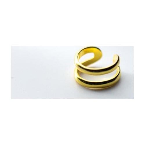 ONLY 1PC small (No pierced) Real. 925 Sterling Silver Jewelry Double Rows Multilayer Clip On Cuff Earrings Ear-Bone C-G1337