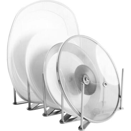 Extendable Pot Lid Holders Multipurpose Steamer Rack Flexible Plate Organizer Stainless Steel Adjustable Kitchen Tray Holder