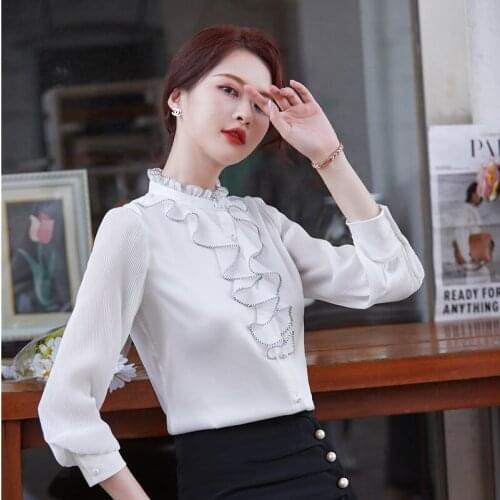 Long Sleeve Blouses Shirts High Quality Fabric Elegant Pink Formal OL Styles Women Business Work Wear Ladies Blouse Tops Clothes