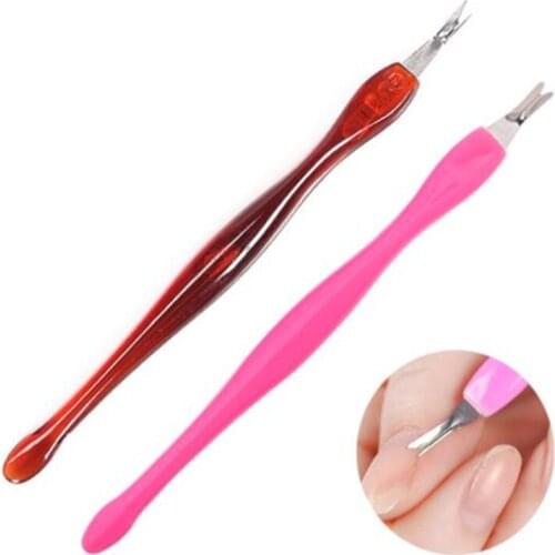 1pc Cuticle Pushers Stainless Steel Nail Cuticle Pusher Remover Dead Skin Fork Nipper Pusher Trimmer Manicure Nail Art Tools