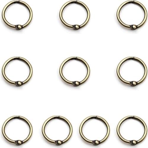 10PCS Metal Hinged Rings Loose Leaf Book Binder DIY Scrapbook Photo Album Hoops G88D