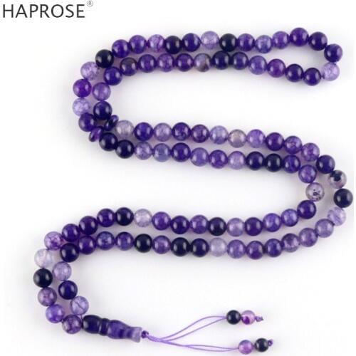 100% Natural agate tasbih necklace Round Shape Prayer 99beads Islamic Muslim tasbih Allah Rosary blue agate 8-10mm free shipping