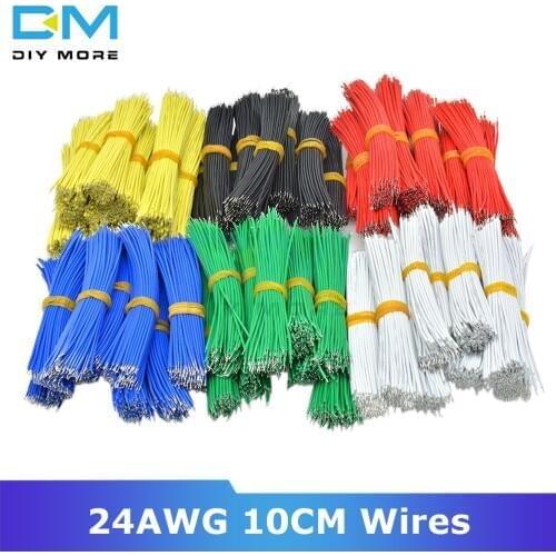 100PCS 24AWG 10CM Tin-Plated Breadboard PCB Solder Cable Fly Jumper Wire Cable Tin Conductor wires 1007-24AWG Electrical Wires