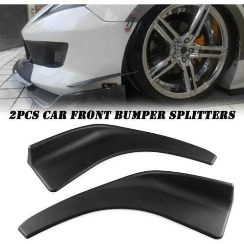 2PCS Universal Car Front Bumper Lip Splitter Diffuser Chin Spoiler Canard Deflector