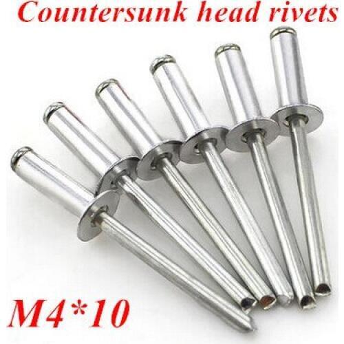 200pcs/lot M4*10 Aluminum Countersunk POP Head Rivet Core Pulling Decoration Rivets