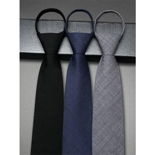 2021 New Brand Luxury 7CM Grey 100% Wool Zipper Tie For Men Wedding Business Fashion Designer Suit Dresses Necktie With Gift Box