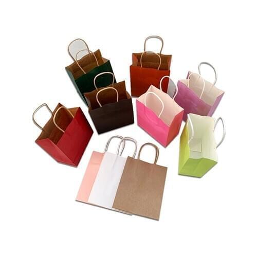30pcs New paper bag mini Stand up Colorful Bags 18x15x8cm Favor Open Top Gift Packing paper Treat gift Bag wholesale