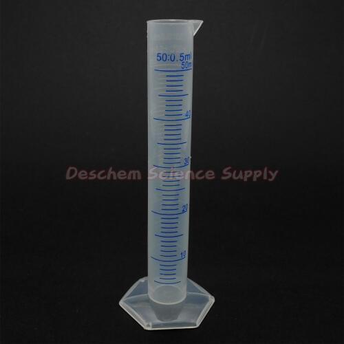 50mL Polypropylene Measuring Cylinder,Blue Graduate,PP Plastic Labware