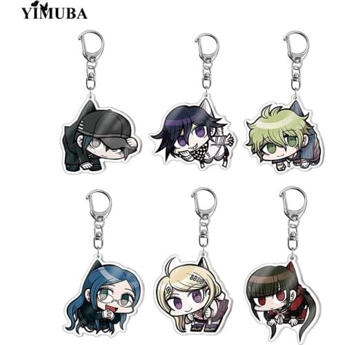 Hot Danganronpa V3: Killing Harmony Game Figures Acrylic Key Chain Akamatsu Kaede Saihara Syuichi Ouma Kokichi Pendant Keychain