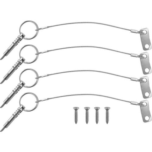 Quick Release Pin 4 Pieces of Boat Bimini Quick Release Pin with Lanyard Bimini Top Pin Marine Hardware Marine Hardware
