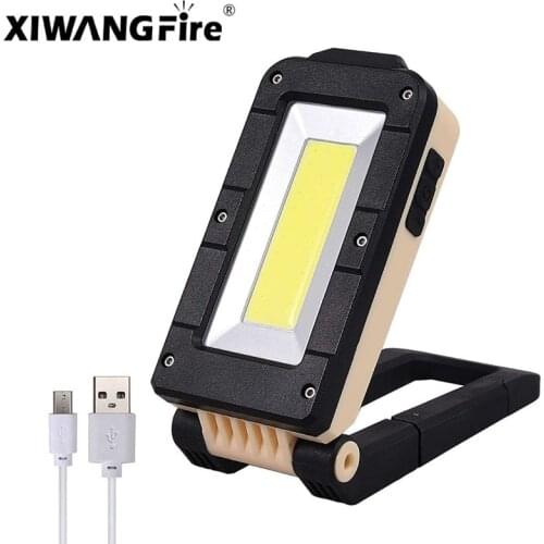 COB Work Light USB Rechargeable LED Flashlight Torch Super Bright Portable Magnetic Camping Light Waterproof Adjustable Light