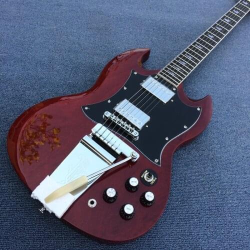 Rosewood fingerboard electric guitar, Chrome-plated hardware,Tremolo system electric guitar, Free shipping180415