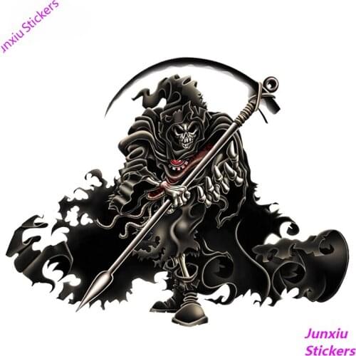 Grim Reaper Skull for Helmet Decal Funny Car Sticker Car Styling Motorcycle Car Decal Wall Decor SUV Fine Decal Decor PVC13x10cm