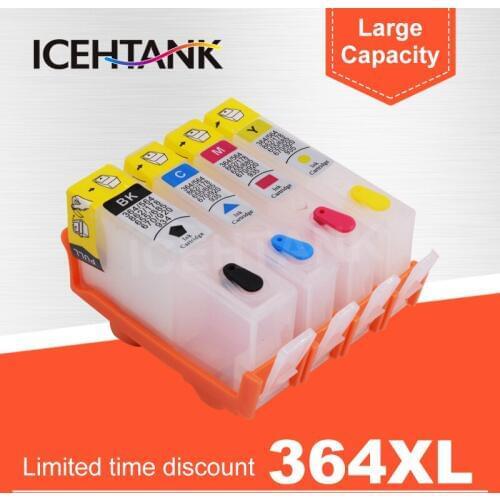 ICEHTANK 364 364XL Refillable Ink Cartridge For HP Photosmart 5512 5514 5515 5520 5521 6510 6512 6515 6520 6521 7515 Printer
